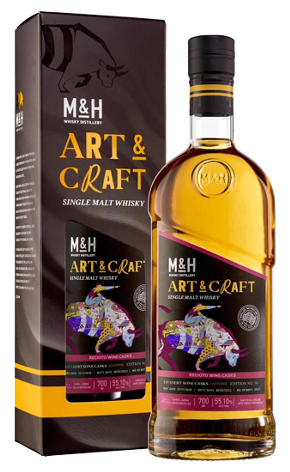 Виски M & H Art & Craft Recioto Dessert Wine Casks 55,1% 0,7 л