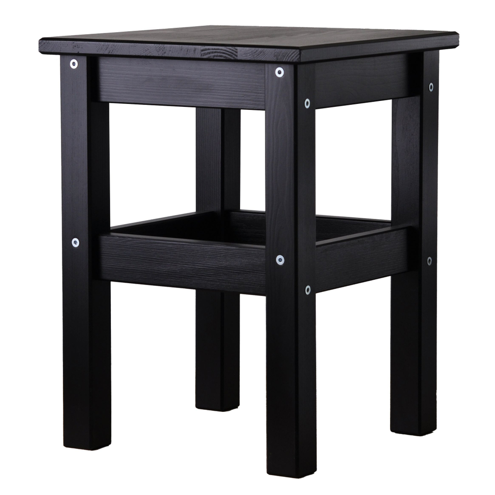 Табурет для кухни, 33х33х45, Одвар, деревянный, для кухни, сосна, черный, IKEA