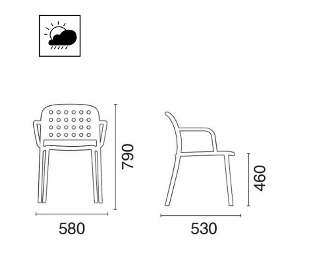 Кресло пластиковое Papatya Bomonti-K, кирпично-красный