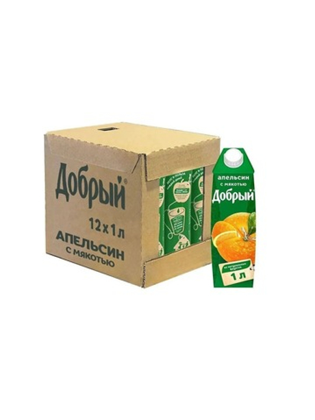 Добрый сок "Апельсин" 1,0 л. (12 шт. в упаковке)