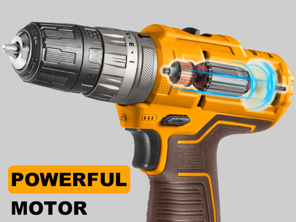 Аккумуляторный ударный шуруповерт INGCO CIDLI12202 12 В 20 Нм 18+1+1