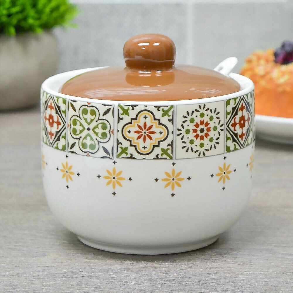 Сахарница 450мл с ложкой "Касабланка", Prima Collection