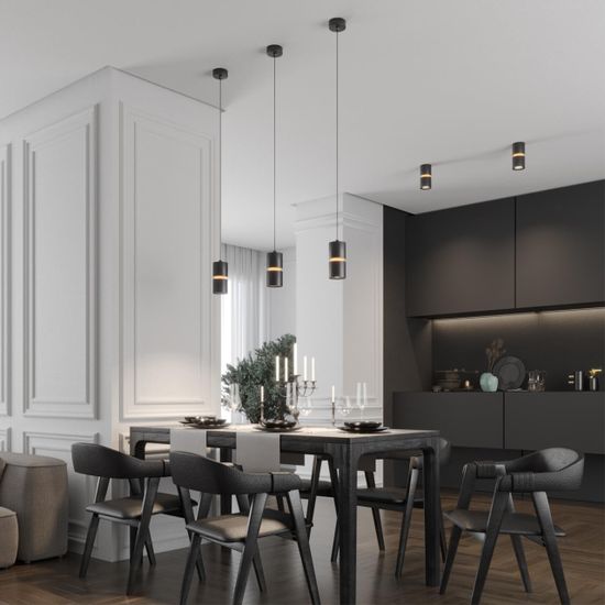 359340 OVER NT24 318 черный Светильник подвесной с механизмом регулировки высоты, провод 2м IP20 LED 10W/3W 3000K 1090Лм 170-265V ARISTO