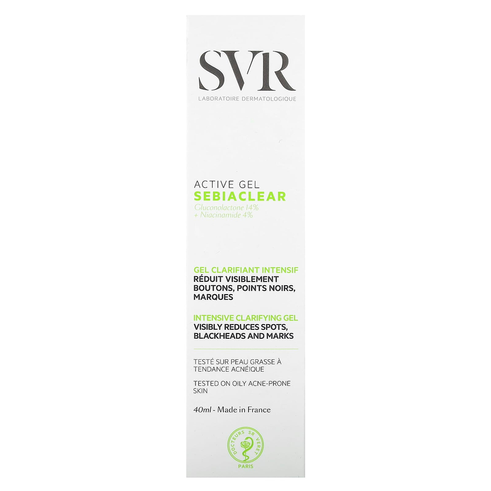 SVR, Sebiaclear, активный гель, 40 мл (1,4 жидк. унции)