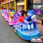 Безрельсовый паровозик «Пони» 4 платформы, 9 мест, с подсветкой