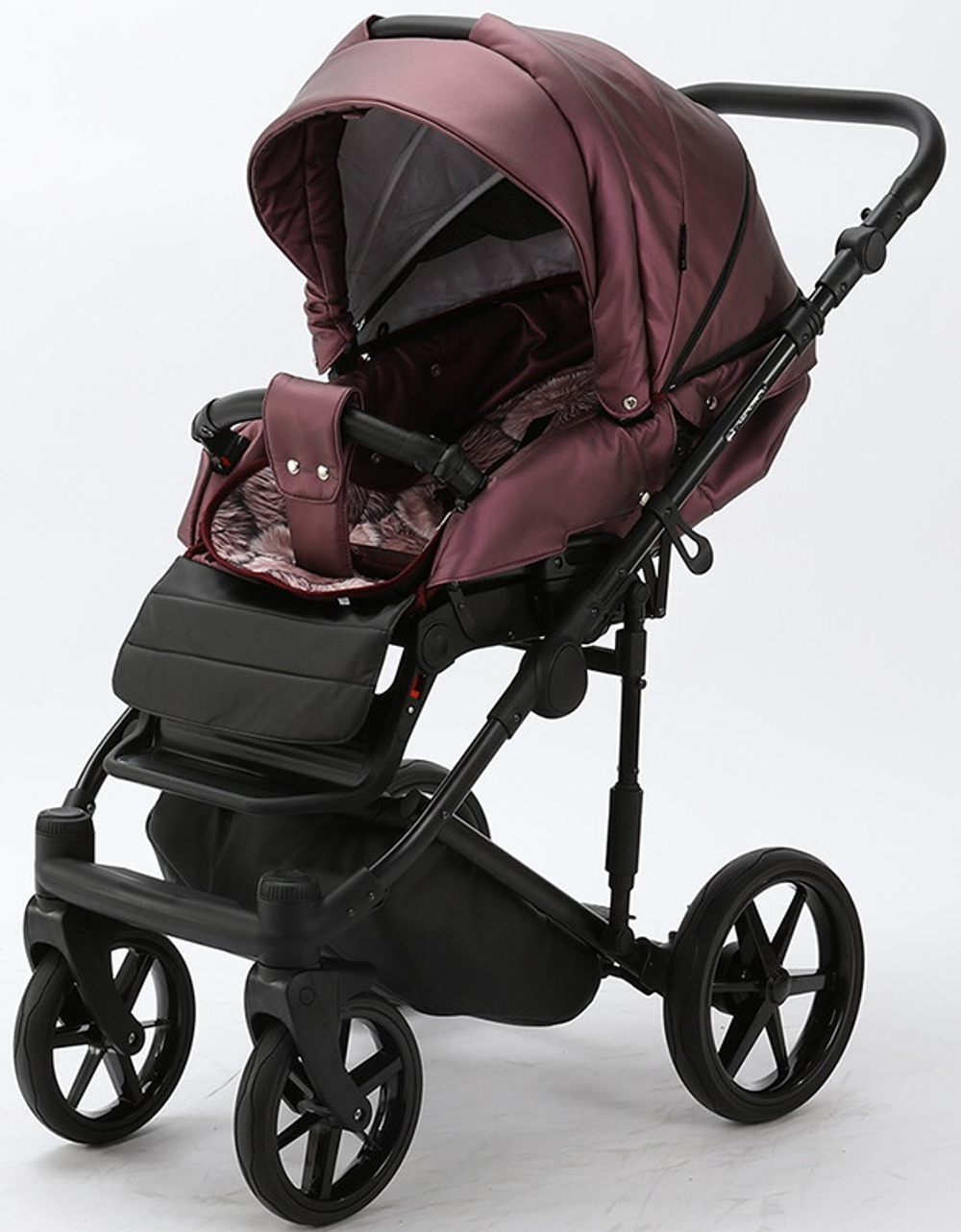 Детская коляска Adamex Zico Deluxe 2 в 1 Z-SM08 Т.СИРЕН.ПЕРЛ КОЖА