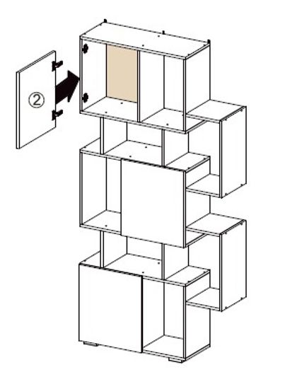 Стеллаж РОМЕО-9 дуб сонома / белый с тиснением поры дерева