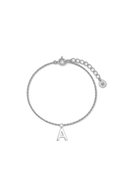 Серебряный браслет с буквой "А"