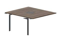 Составной стол на 2 рабочих места 138х156,6х75см (2 металлических  аутлета) - приставной элемент