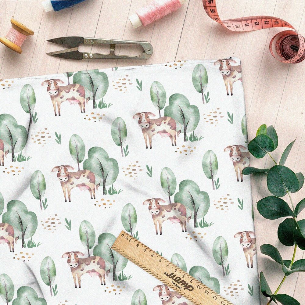 Ткань флис сказочные коровки