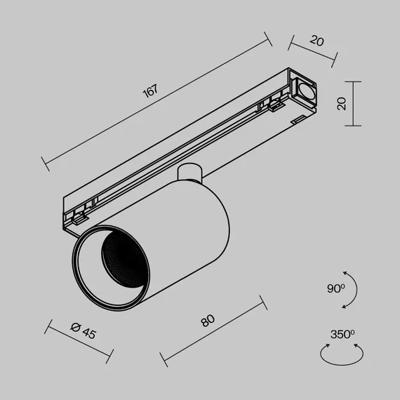 Уличный трековый светильник Фокус / Focus Led Exility IP 3000К 8Вт 36° черный Outdoor o-tr02-1-s-8wb3k