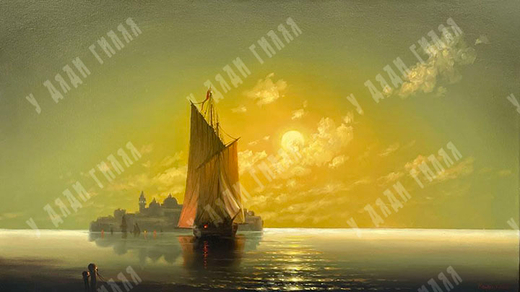 Кириллов К. Закат у восточного берега. Холст, масло. 2020-е