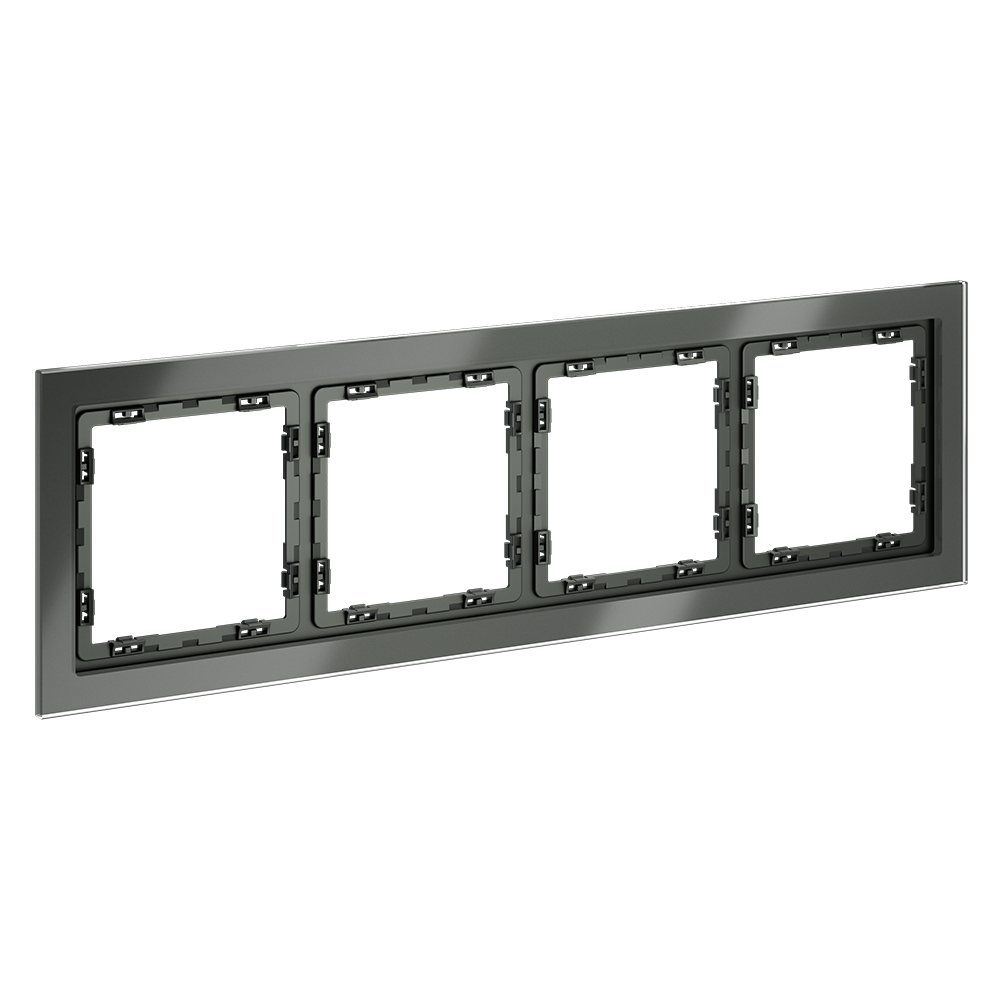 Рамка стеклянная VOLTUM S70 на 4 поста, (титан, стекло)