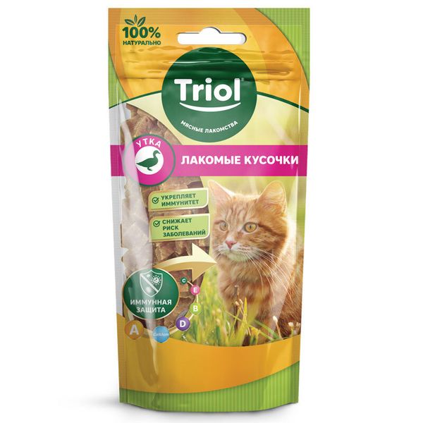 Лакомство Triol для кошек «Лакомые кусочки из утки», 40г