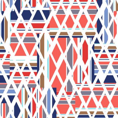 Белая сетка над разноцветной геометрией