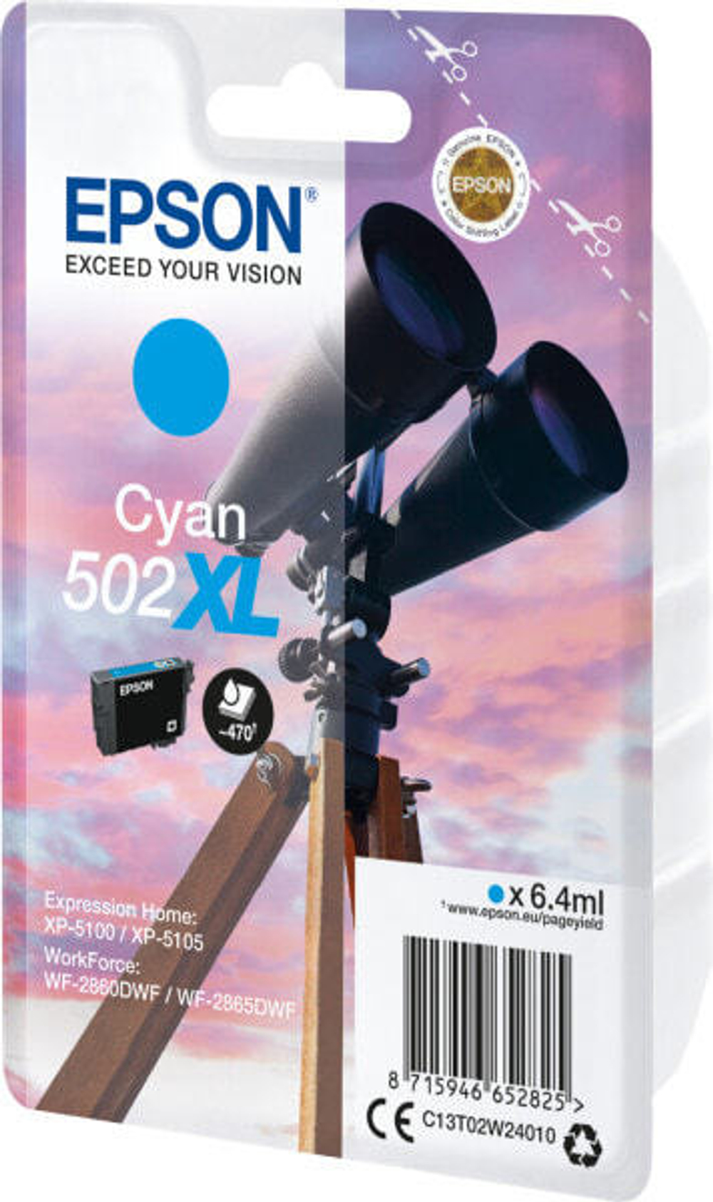 Epson 502XL Подлинный Голубой 1 шт C13T02W24020