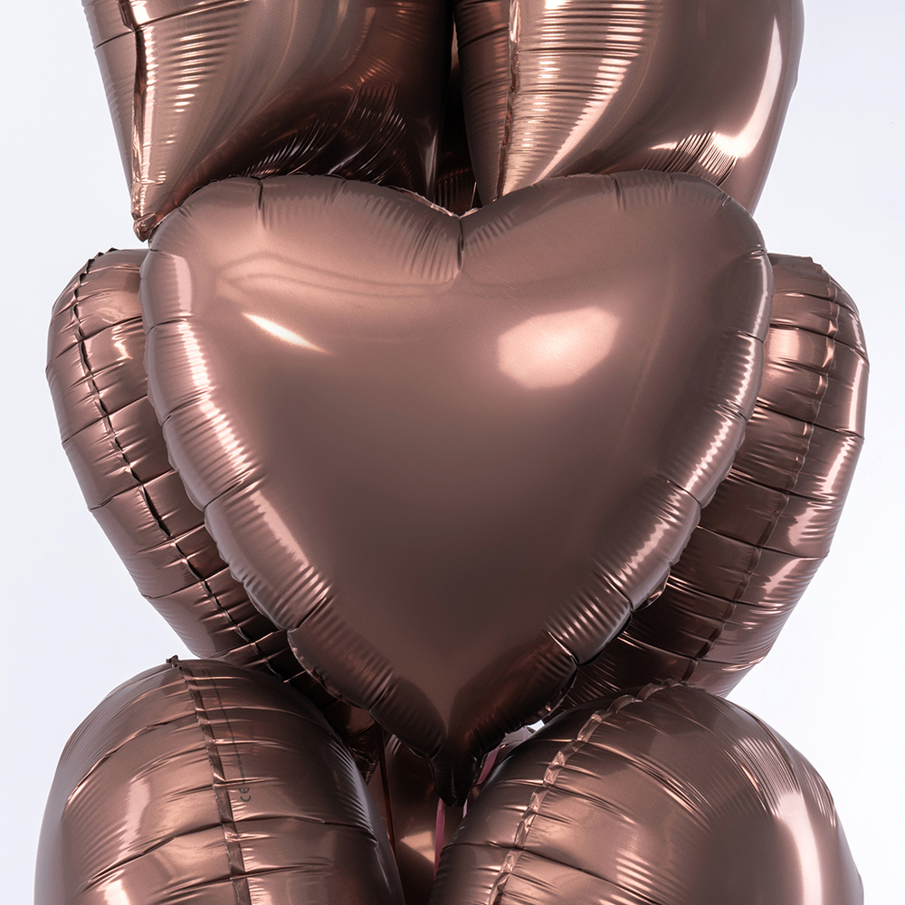 Сердце 18" Шоколадный Сатин Fm