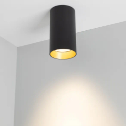 Светильник накладной SP-POLO-R85-1-15W Warm White 40deg (Black, Gold Ring) (Arlight, IP20 Металл, 3 года) 022953
