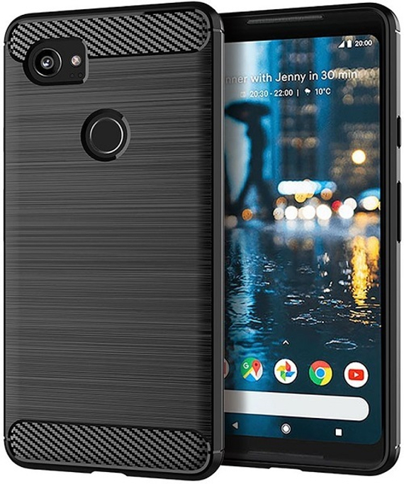 Чехол на Google Pixel2 XL цвет Black (черный), серия Carbon от Caseport