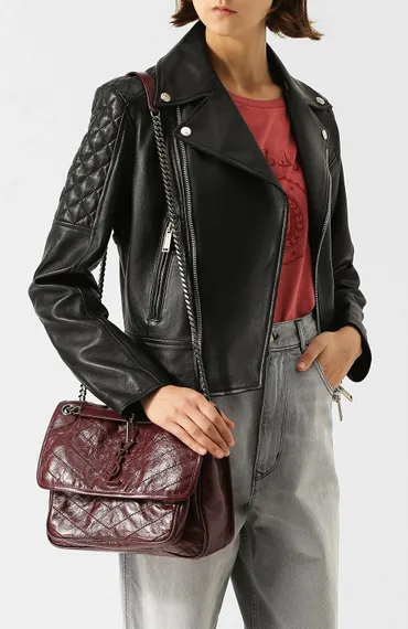 Сумка Saint Laurent Niki Medium бордовый