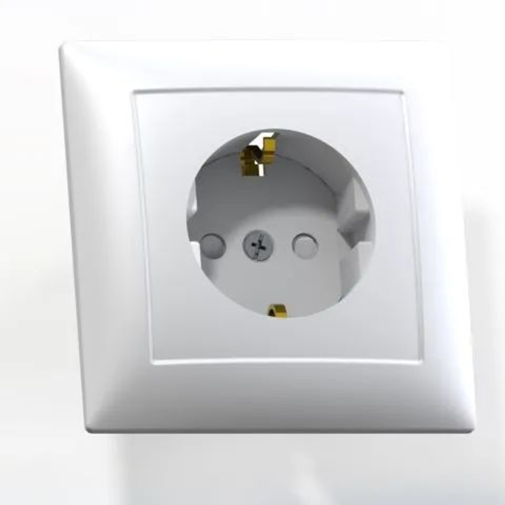 "СЕЛЕНА" Розетка скрытой установки одноместная с заземлением и шторками РС 16-400 Кунцево-Электро
