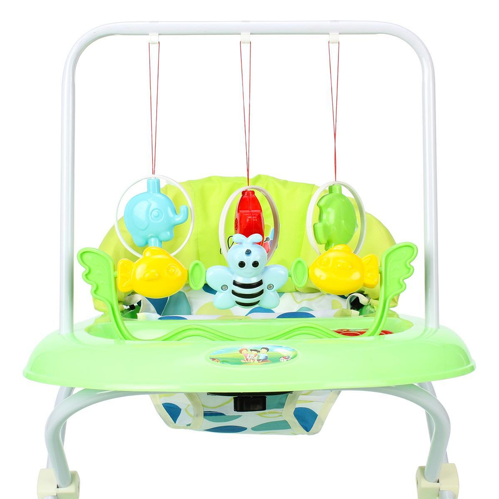 Ходунки "BUGGY C", зеленый, 6 силик. колес, муз. (Alis)