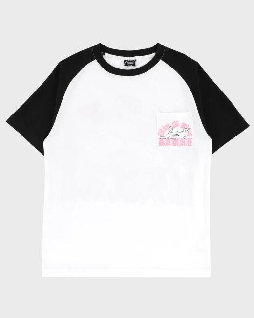 Футболка LAKAI X RIPNDIP RAGLAN TEE WHITE / BLACK