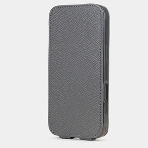 Чехол iPhone 17 Pro натуральная кожа сафьяно, серого цвета