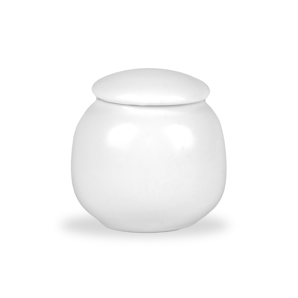 266041 Чайница "Белая" h=6см, d=6,5см, фарфор белый матовый