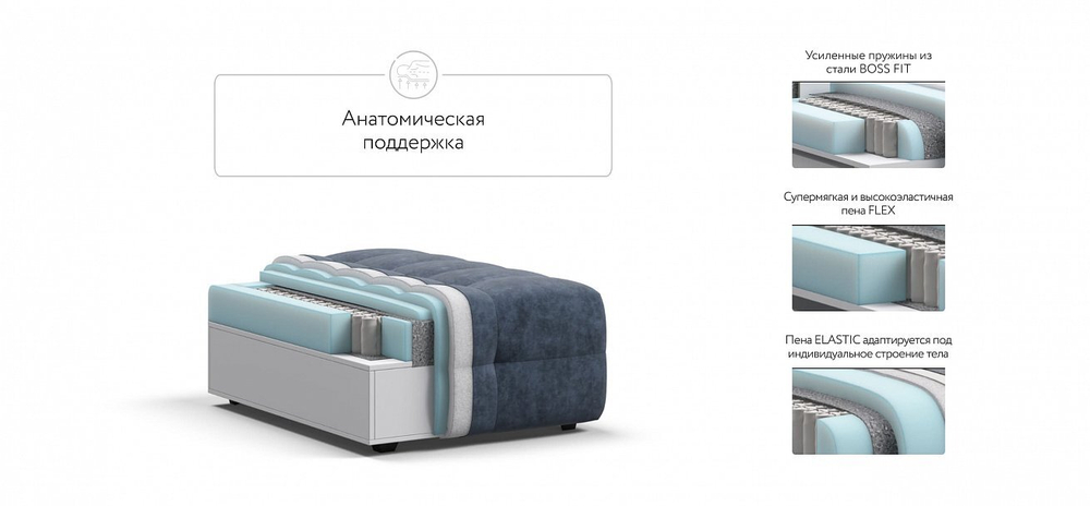 Пуф XL BOSS ONE MODOOL Велюр Royal топаз