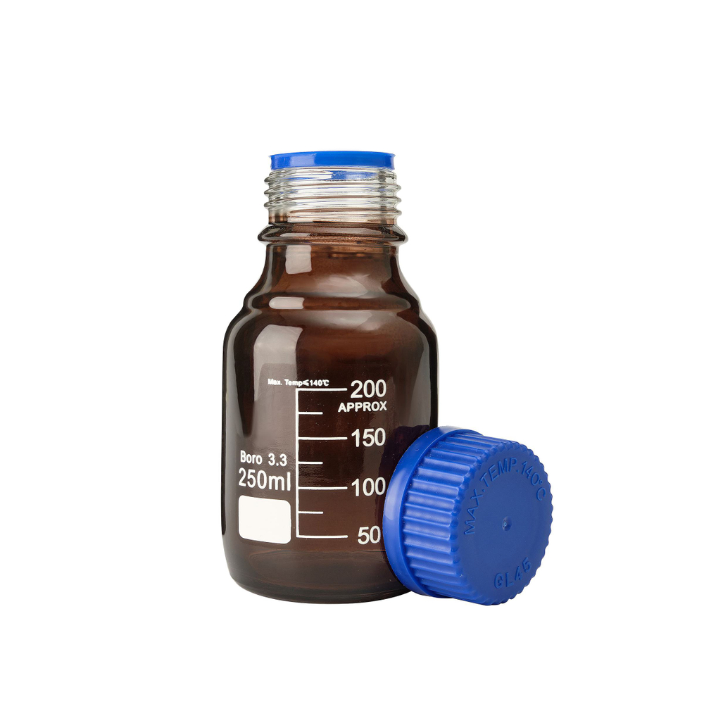 Банка лабораторная, 250 мл, темное боросиликатное стекло с узким горлом