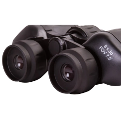 Бинокль Levenhuk Atom 8x30 - передний ракурс линз, маркировка 8x30