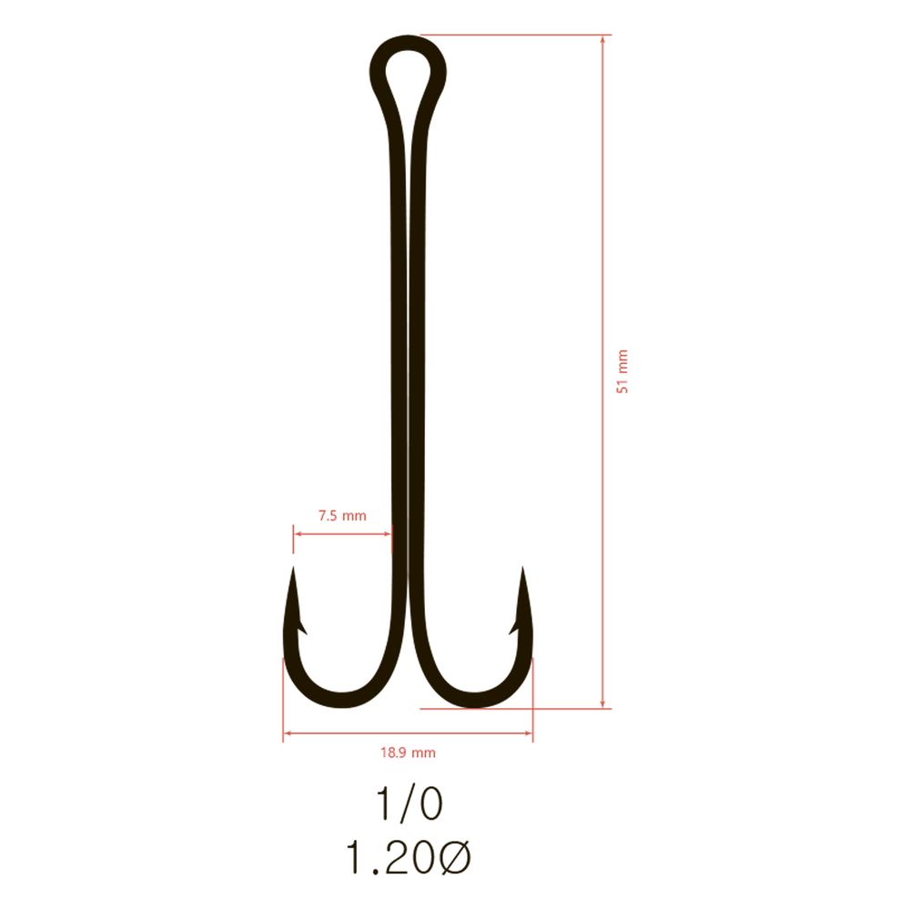 Крючки Saikyo двойн.Long Shank KH-11040  BN №1/0 (100шт)