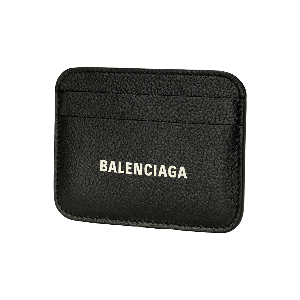 Balenciaga Cow Leather Card Holder Unisex Black