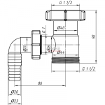 Отвод для стир. машины 1 1/2 *1 1/2 М110 АНИ пласт