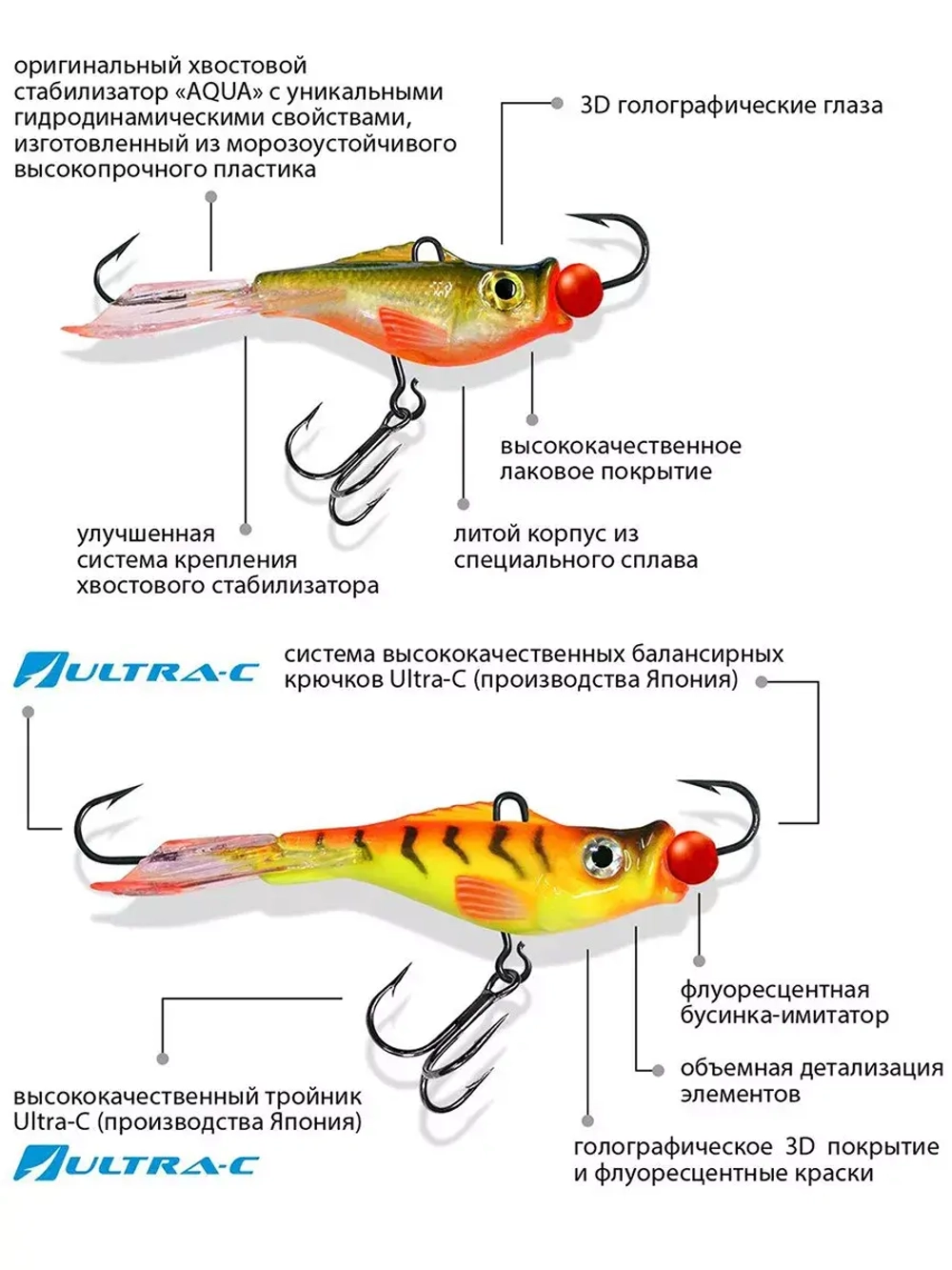 Балансир рыболовный PROGLOT-3N 47mm 1 штука 7 г.