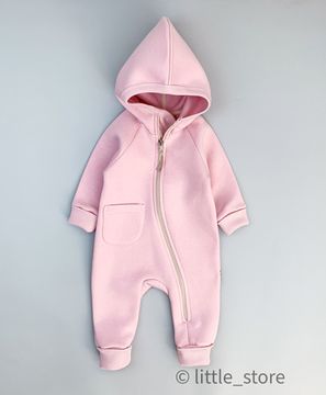 Комбинезон "Simple" из футера с начесом, Нежно-розовый