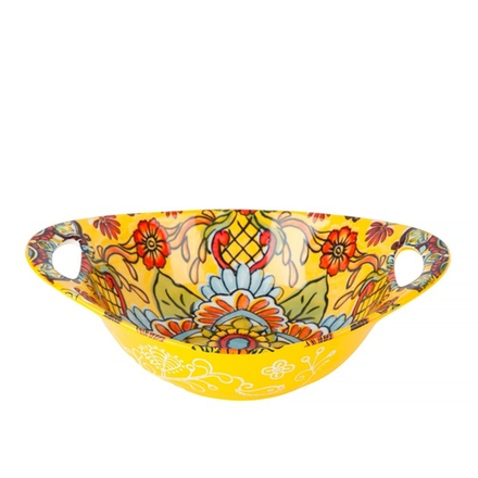 Салатник овальный с ручками "Arabesque" (желтый) 22,5х15х6,5см (min8) (транспортная упаковка)