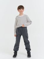 Брюки карго Softshell демисезонные "Черный меланж" 7+