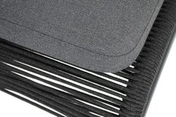 "Ането" стул плетеный из роупа, каркас алюминий темно-серый (RAL7024) муар, роуп темно-серый круглый, ткань темно-серая 027