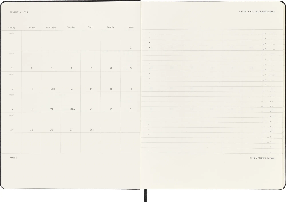 Еженедельник на 2025 год Moleskine PRO Weekly Vertical XL (DHB12PRO4) 19х25 cм твердая обложка черный