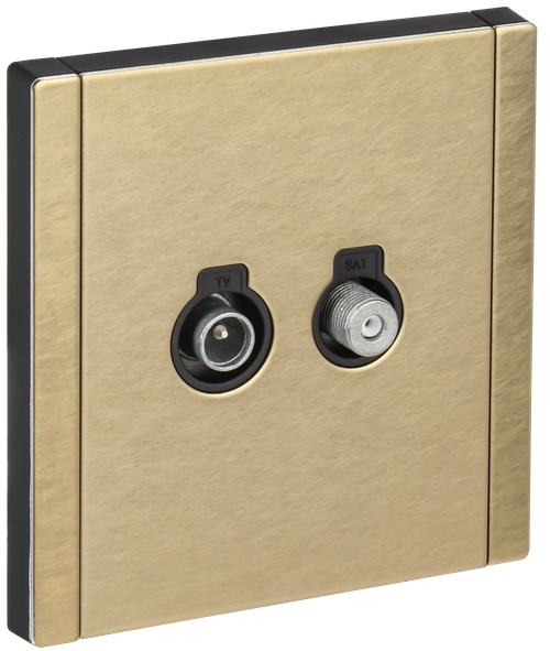 FORTE&PIANO Розетка двойная TV+SAT FP638M металл шампань IEK