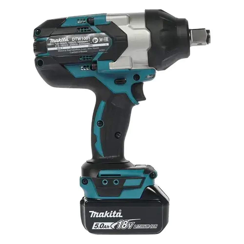 Makita DTW1001RTJ аккумуляторный ударный гайковерт (2 x 5 Ач, ЗУ)