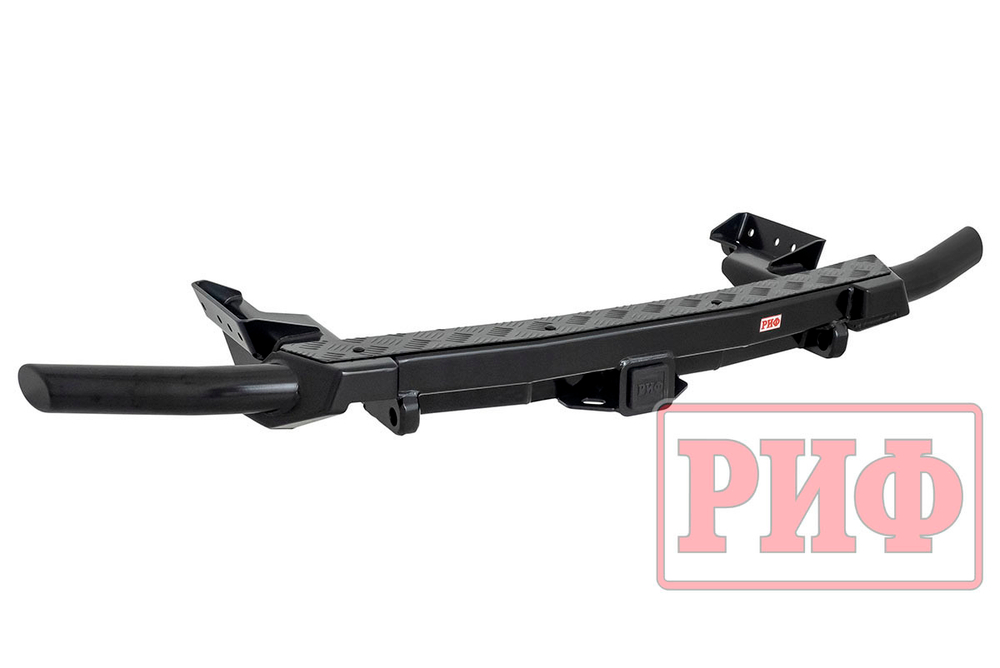 Бампер задний силовой/защита штатного бампера Renault Duster 2021+ c квадратом под фаркоп РИФ