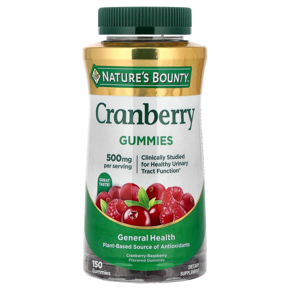 Nature's Bounty, Клюквенные мармеладки, клюква и малина, 150 жевательных мармеладок (100 мг в 1 жевательной мармеладке)