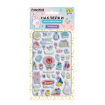 Наклейки гелевые "Блестящий микс", 15,5х9,5 см, ассорти 6 видов, FUNSTER (ФАНСТЕР), 666086