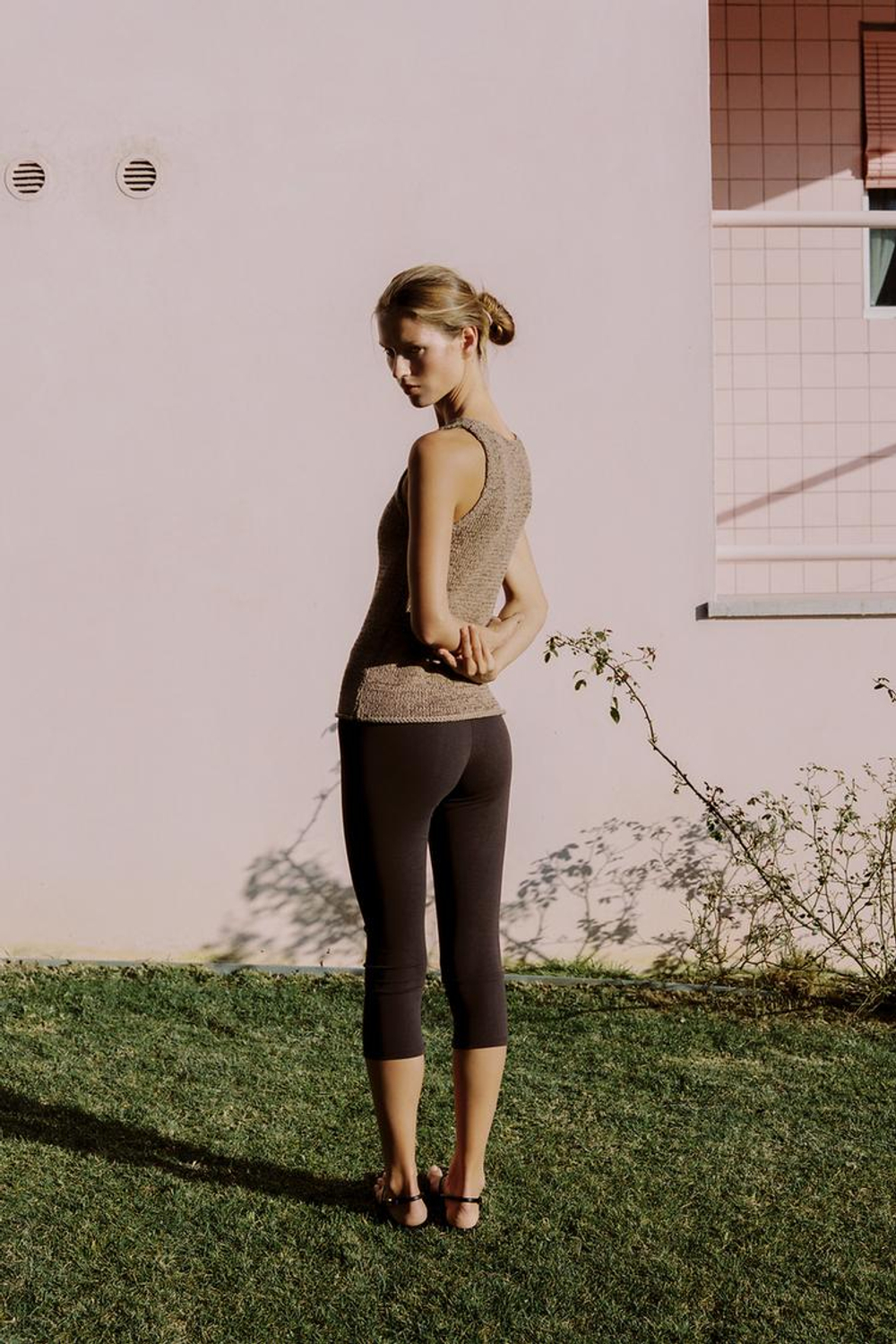 ZARA ТОП КРУПНОЙ ВЯЗКИ, ТЕМНЫЙ РЫЖЕВАТО-КОРИЧНЕВЫЙ