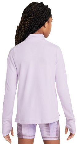 Футболка для мальчика теннисная Топ Nike Girls Dri-FIT с длинным рукавом и молнией 1/4 - кукла/белый
