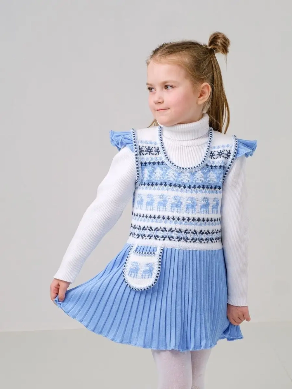 Сарафан вязаный с плиссе