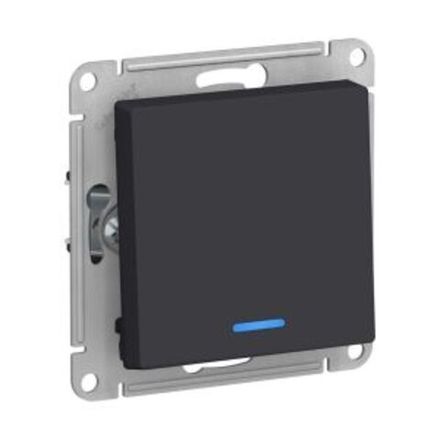 Выключатель одноклавишный Systeme Electric AtlasDesign Карбон с подсветкой 10А